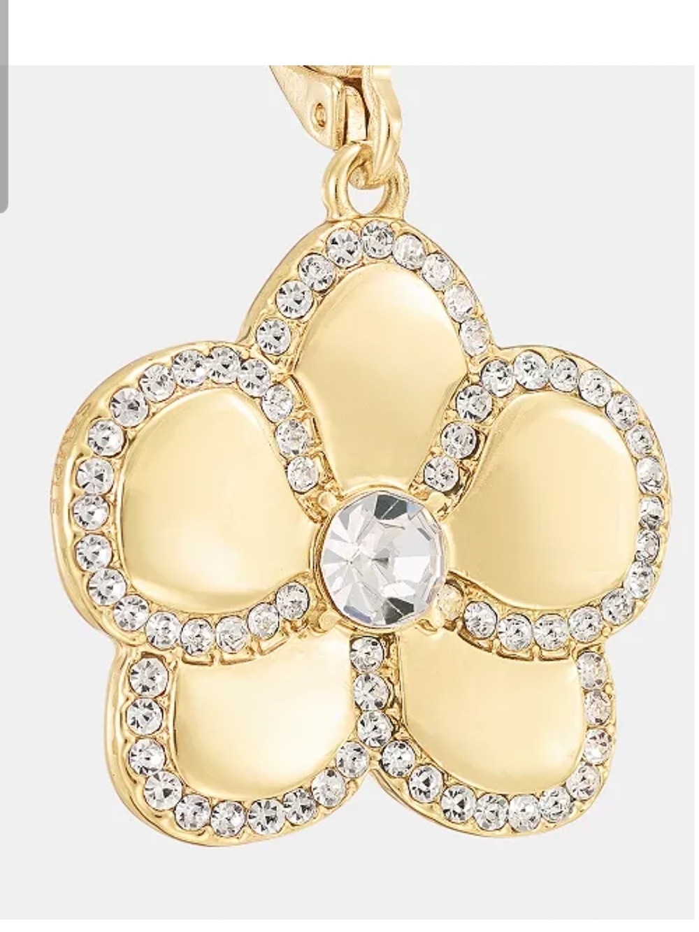 Karl Lagerfeld Gold Orchid And Crystal Drop Earrings - Picture 2 of 9